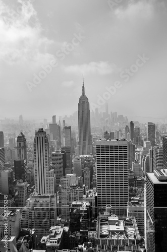 New York skyline black and white