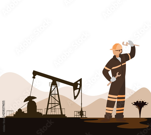 oil industry worker with tools avatar character