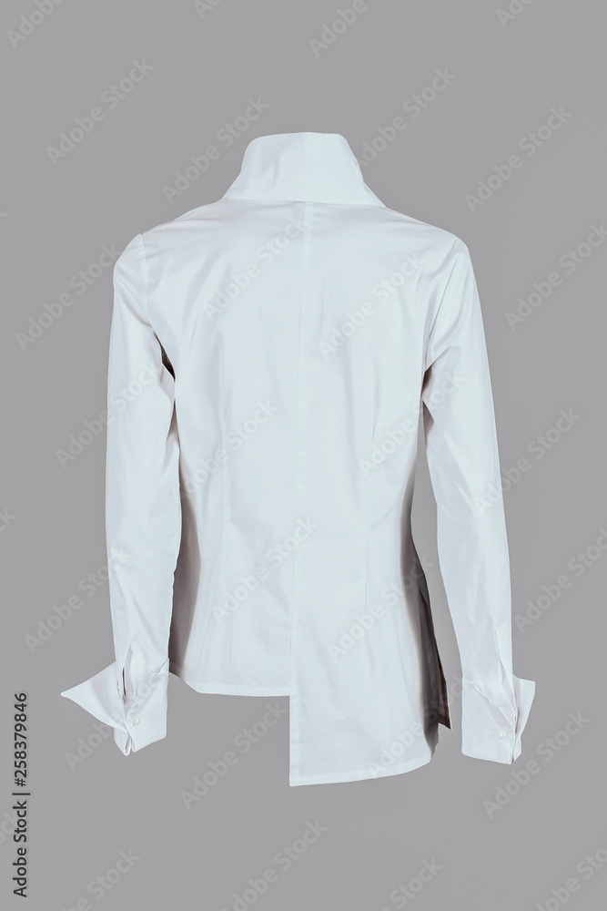 White shirt for women isolated on grey background White shirt for women isolated on grey background