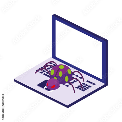 laptop with bug infection