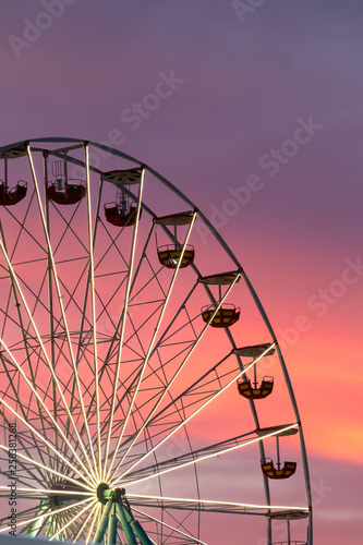 Ferris wheel at the sunset