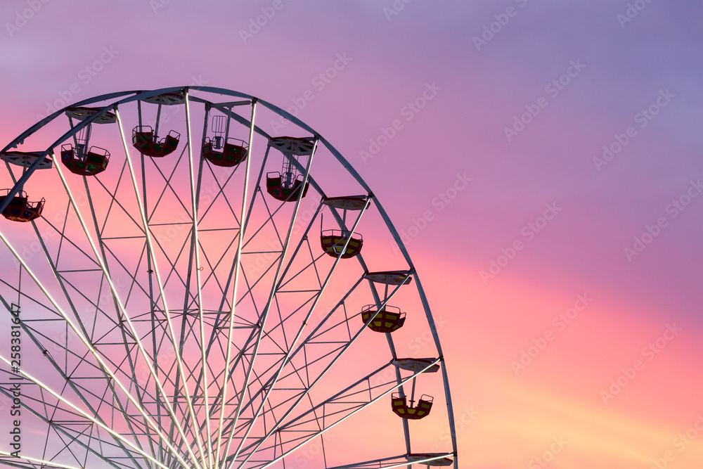 Ferris wheel at the sunset