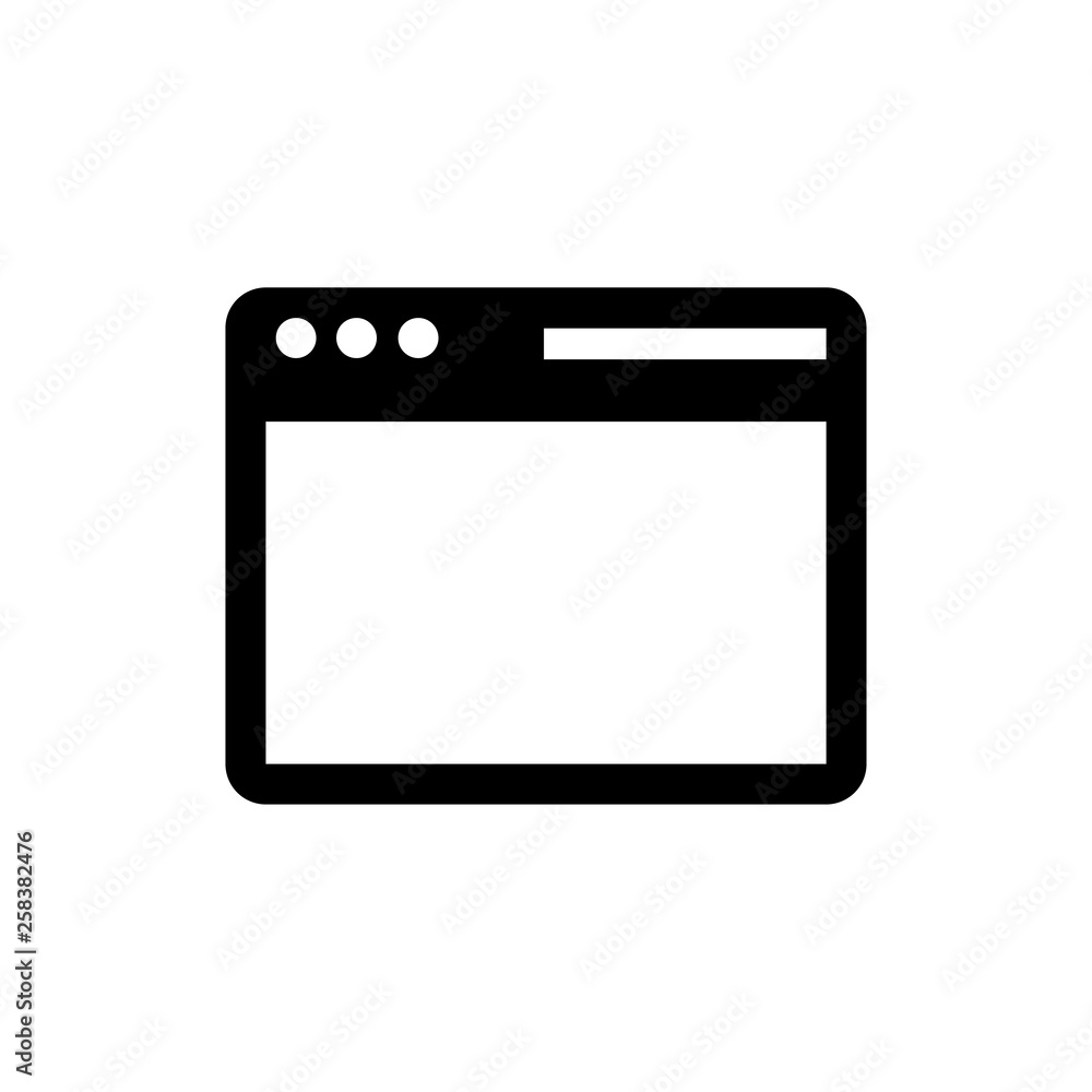 Web browser icon. Web page sign