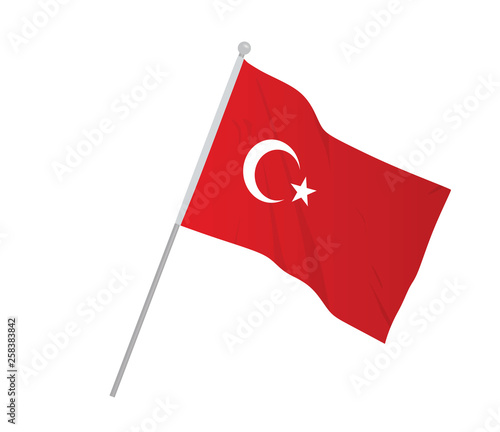 Turkish flag. vector illustration