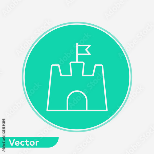 Sand castle vector icon sign symbol