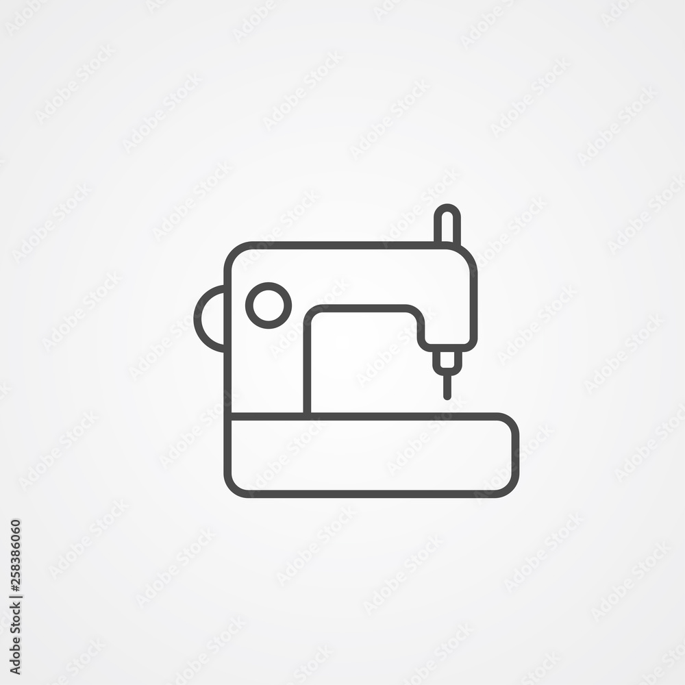 Sewing machine vector icon sign symbol