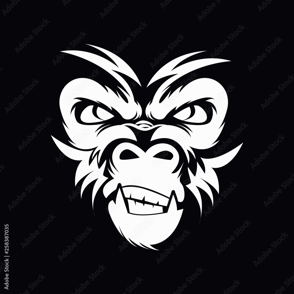 gorilla head vector illustration