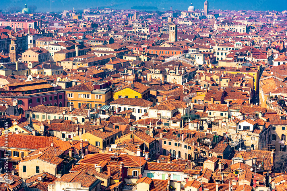 taly, Venice, panorama of the city from the belvedere of the bell tower of San Marco