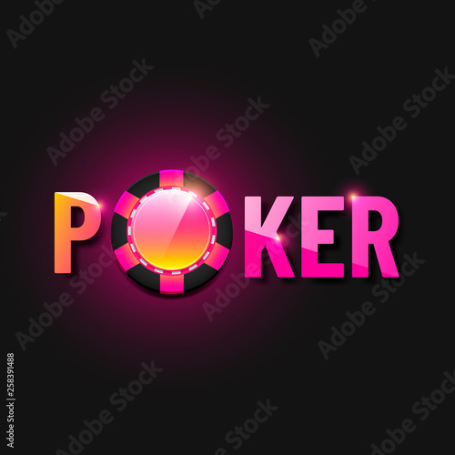 Poker banner with chip