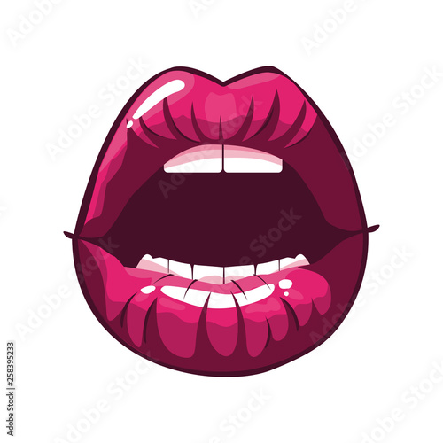 sexy female lips pop art style