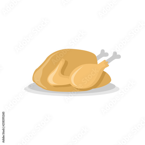 Grilled Chicken Vector Icon Illustration