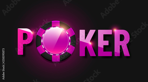 Poker banner with chip