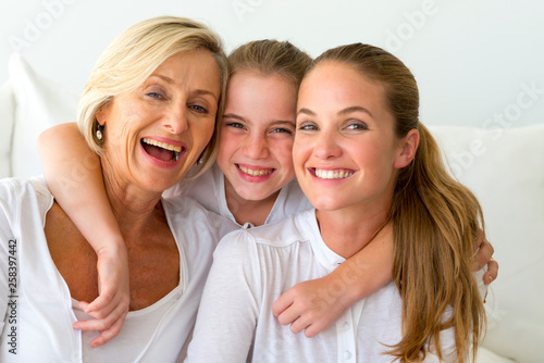 Three generations of women