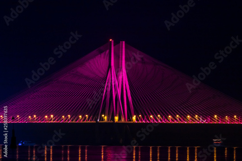 Night View of Bandra Worli Sea Link Bridge
