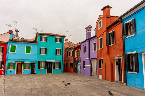 Italy, Venice, Burano, view and architectural details of the typical colored houses. © benny