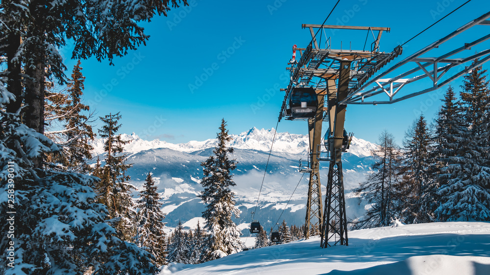 Beautiful alpine winter view at Flachau-Salzburg-Austria