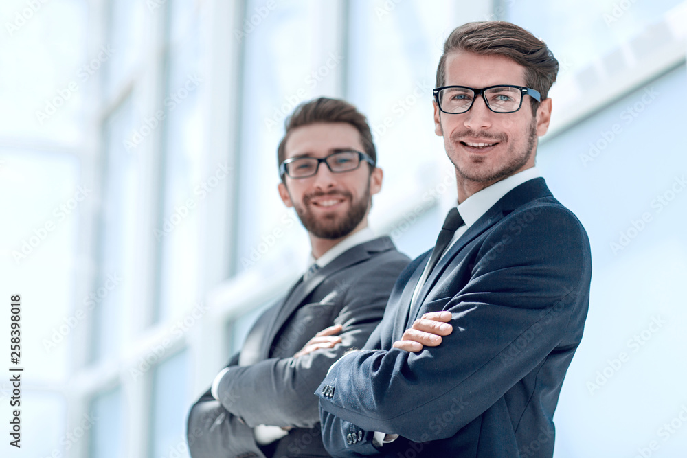 business partners standing together. business partners standing together.