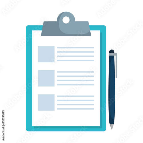 checklist clipboard with pen