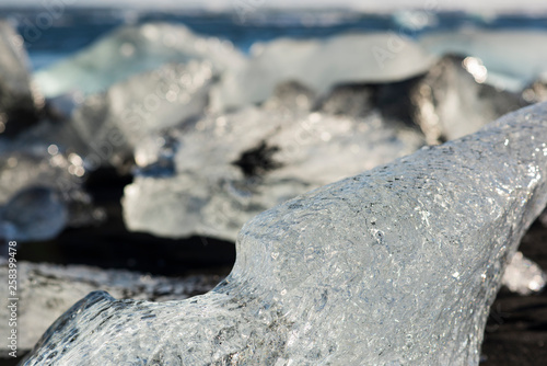Iceland Diamond Beach Ice close-up