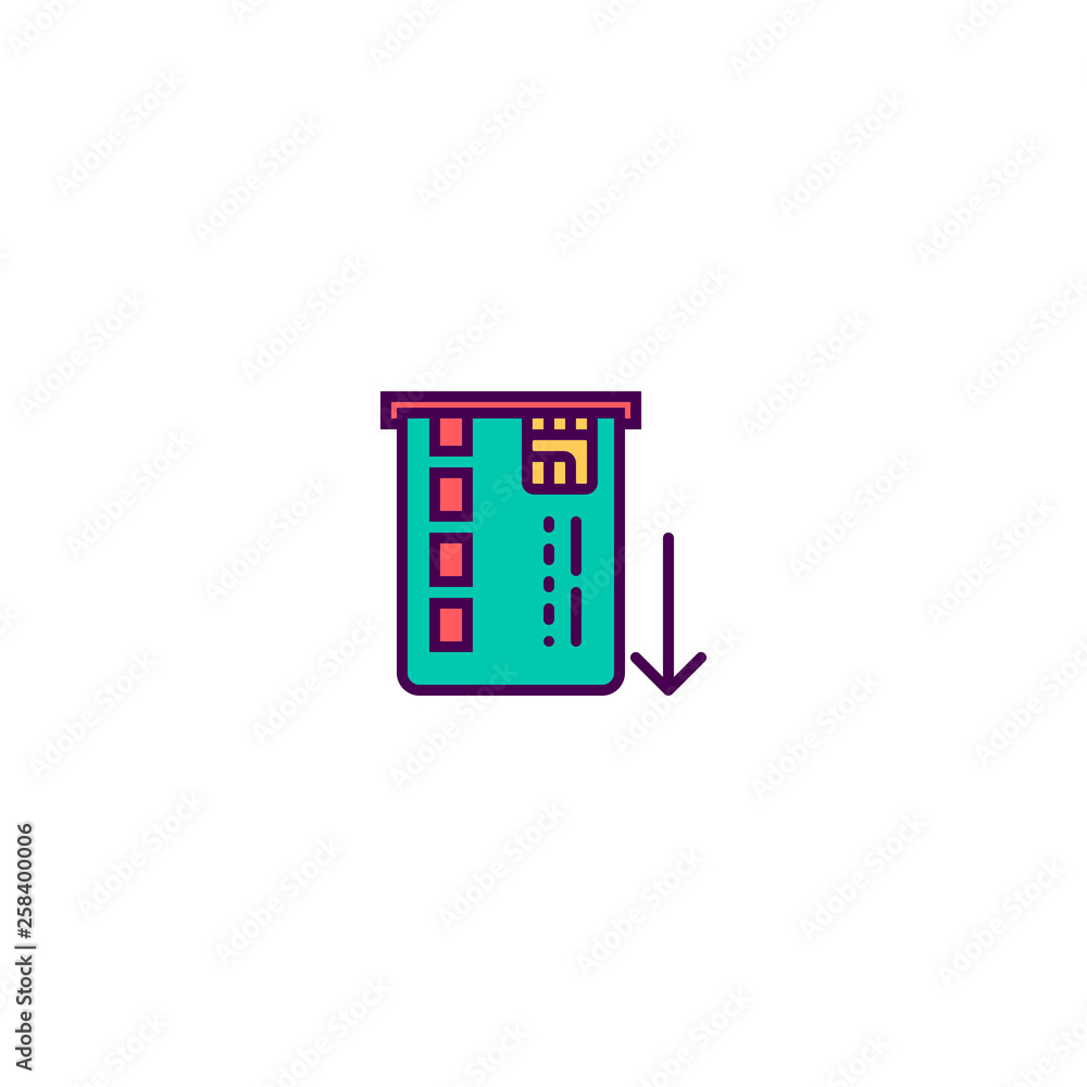 atm icon line design. Business icon vector design atm icon line design. Business icon vector design