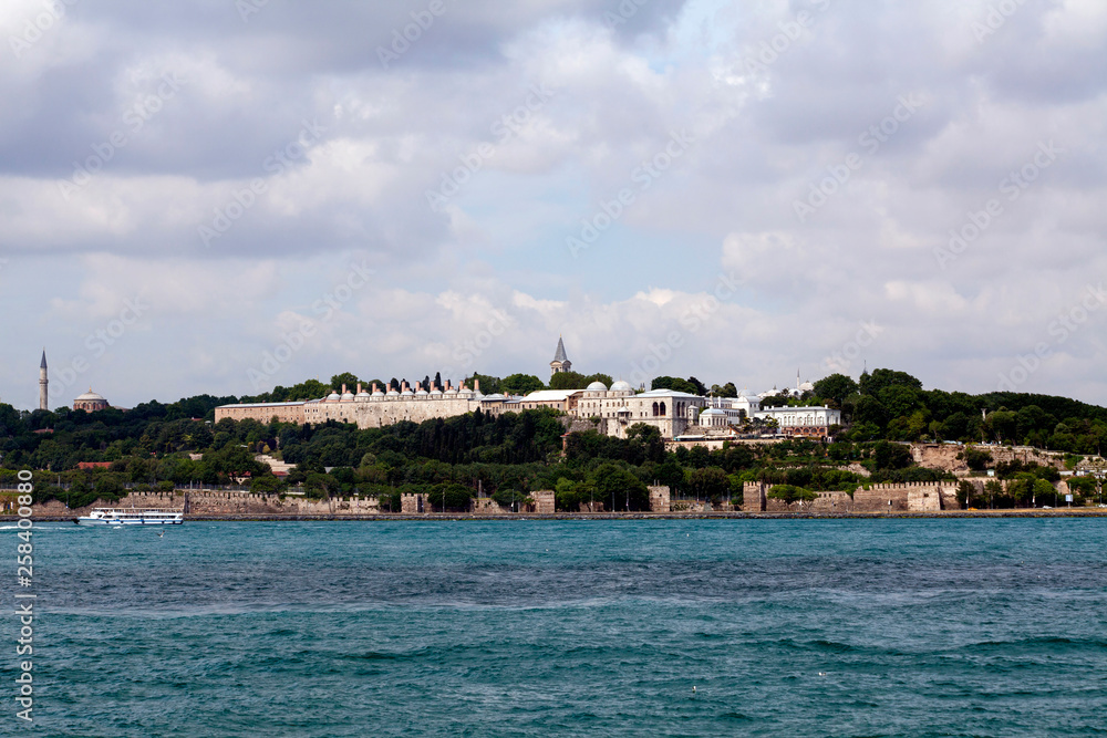 Topkapi Palace and Byzantine walls in Istanbul,Turkey