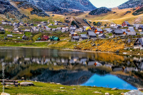 Prokosko Lake old wooden houses mountains