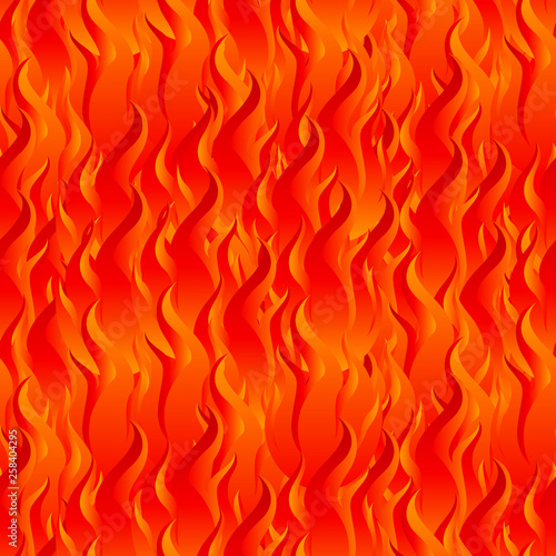 Flame Fire Seamless Pattern Background. Red and Yellow Digital Background Made of Interweaving Curved Shapes. Seamless Wrapping Paper Pattern