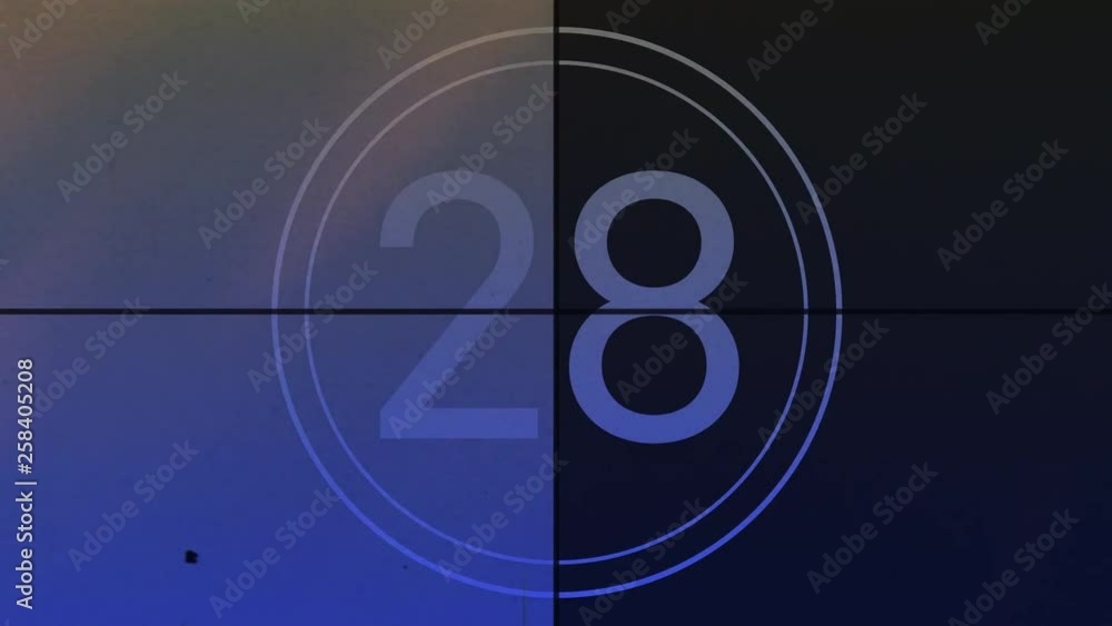 Film Vintage countdown 30 to 0. Movie film strip with countdown number ...
