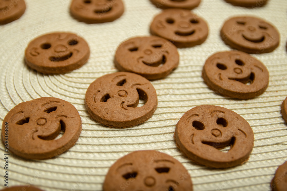 Rounded cookies in the form of smiley Rounded cookies in the form of smiley