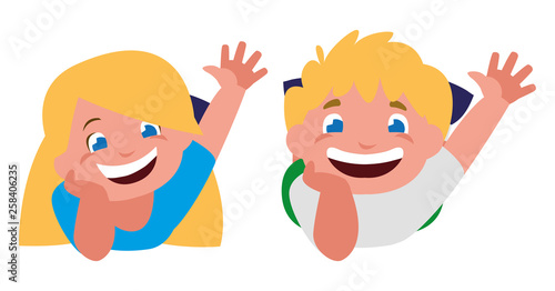 happy little kids characters