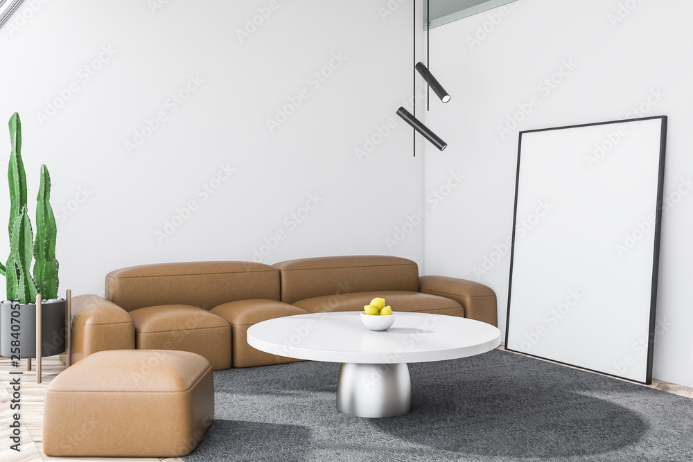 Fototapeta premium Living room design interior. Mock up poster.