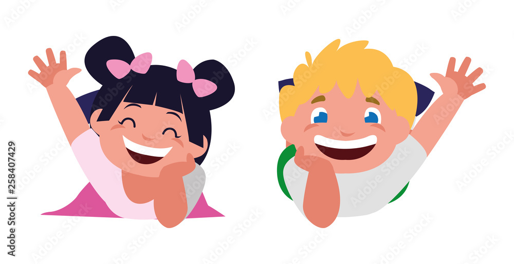 happy little kids characters