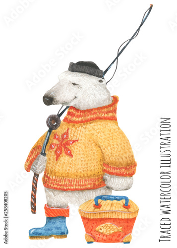 Polar Bear Fisher in Norwegian Sweater