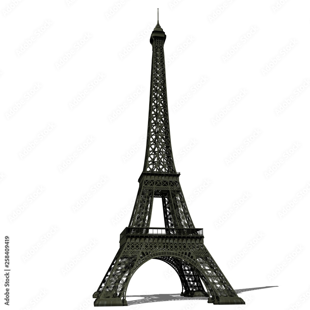 Illustration of a 3d tower on a white background.