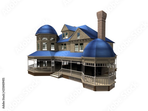 Illustration of 3d house on a white background.