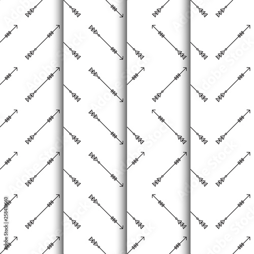 Set of arrows seamless pattern on white background © Pure Imagination