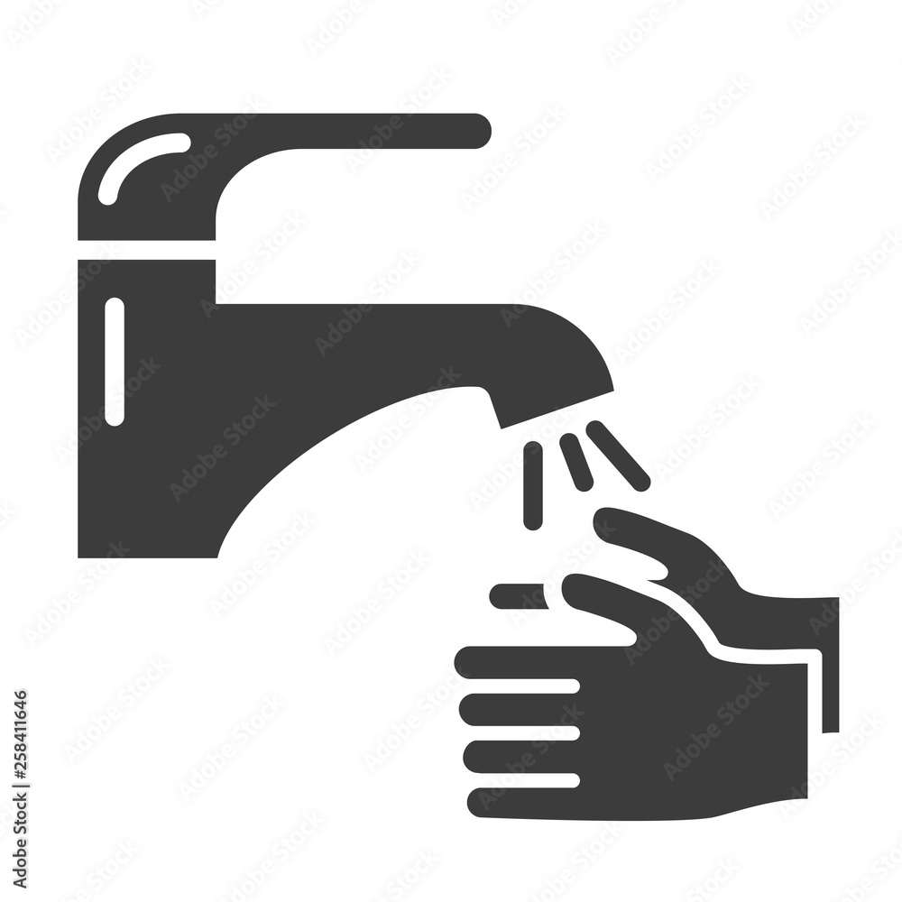 Hand washing vector icon in modern flat style isolated. Hand washing can support is good for your web design.