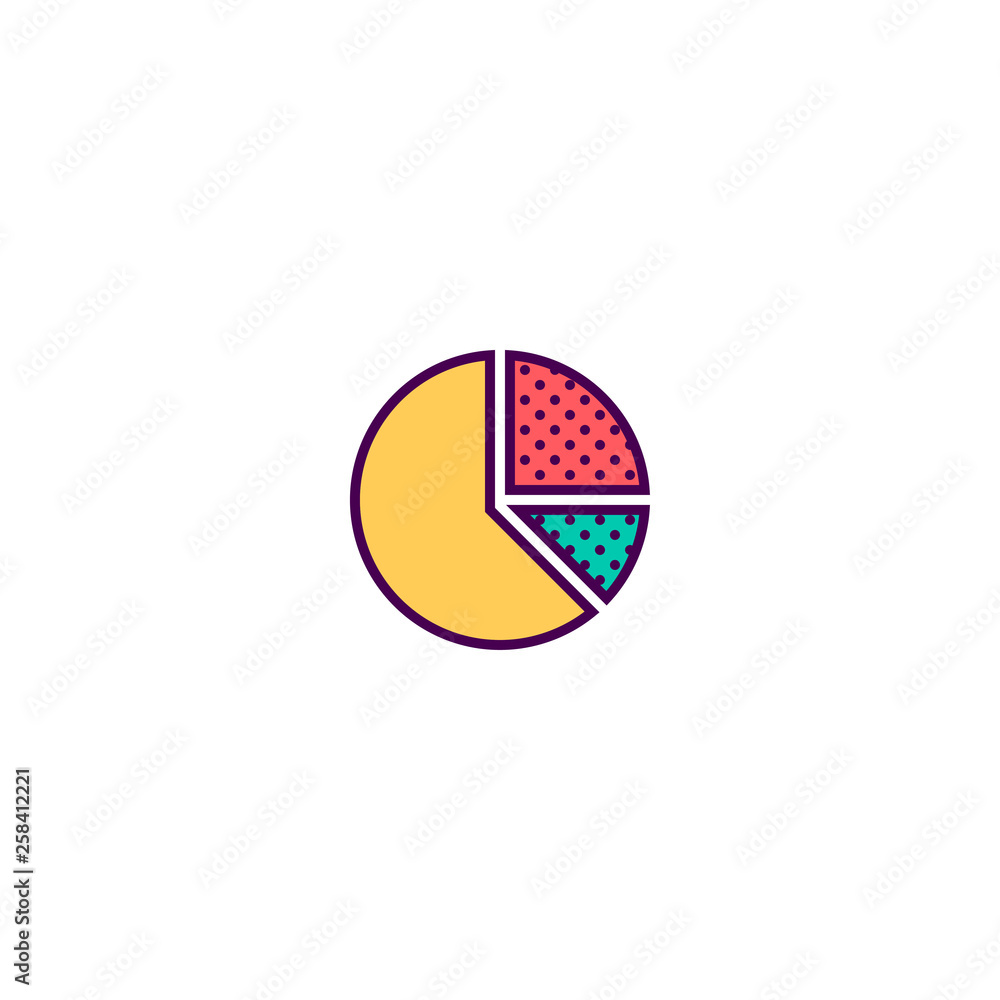Naklejka premium pie chart icon line design. Business icon vector design