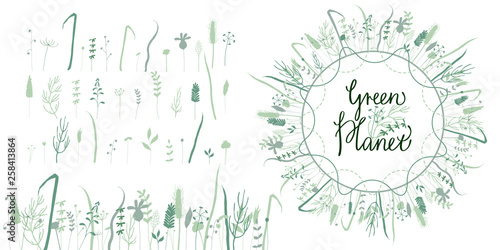 floral set green planet