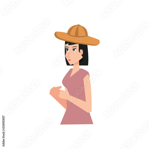 young woman with hat avatar character