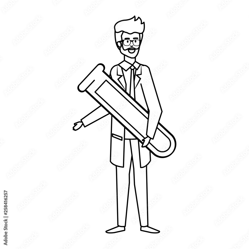 professional doctor with tube test avatar character professional doctor with tube test avatar character