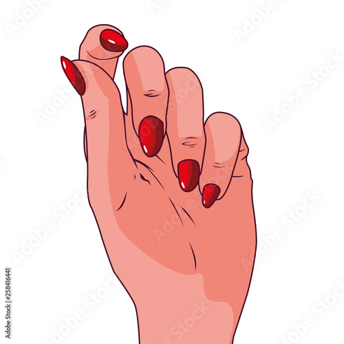 hand woman pop art style