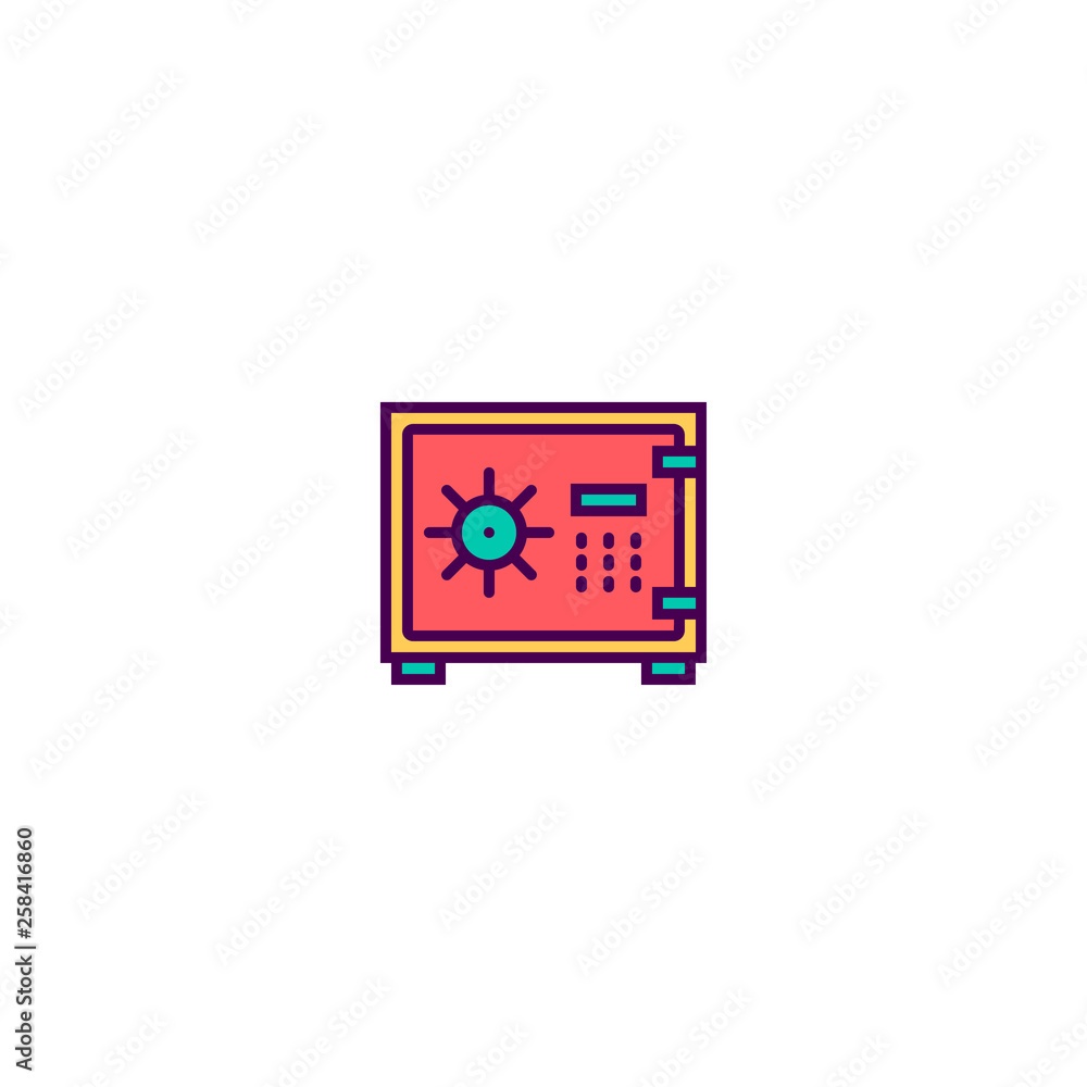safebox icon line design. Business icon vector design safebox icon line design. Business icon vector design