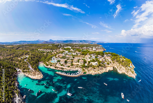 Spain, Mallorca, Palma de Mallorca, Aerial view of Calvia region, El Toro, Portals Vells