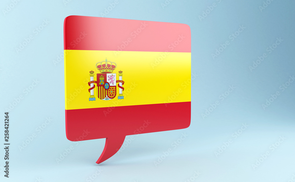Fototapeta premium 3d Bubble speech with spain flag.