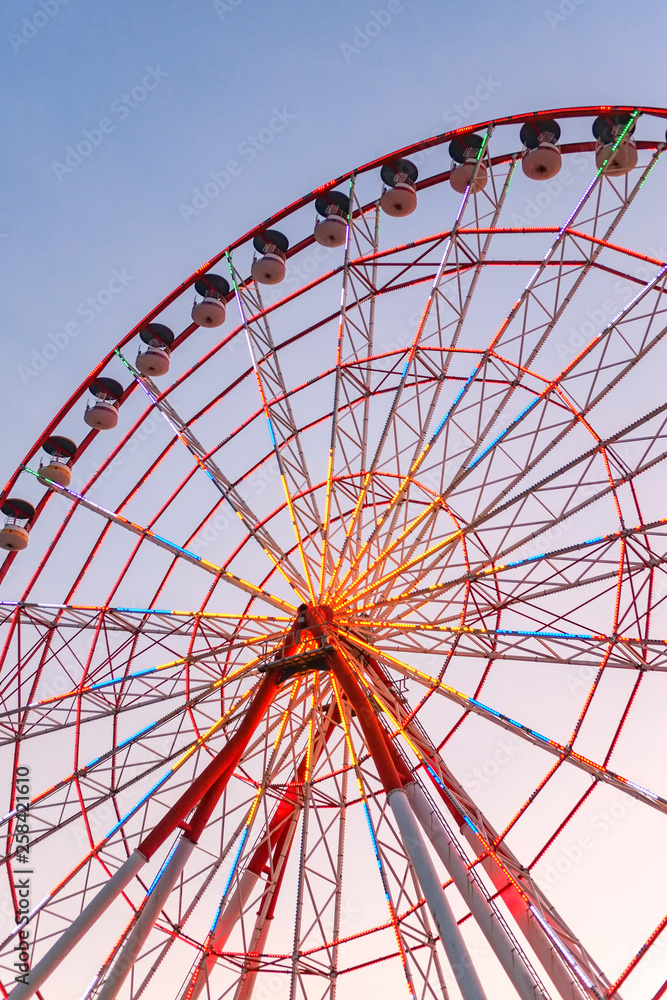 Ferris wheel at sunset. Ferris wheel at sunset.