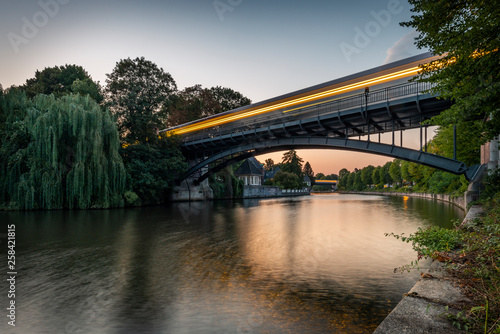 Germany, Hamburg, Rail trail over Alster river at Winterhude photo