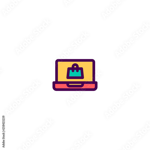 Shopping Bag icon design. e-commerce icon vector design