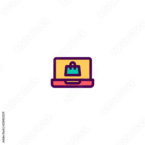 Wallpaper Mural Shopping Bag icon design. e-commerce icon vector design Torontodigital.ca