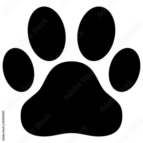 Black dog paw print vector illustration photo
